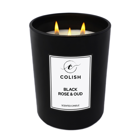 BLACK ROSE & OUD SCENTED CANDLE
